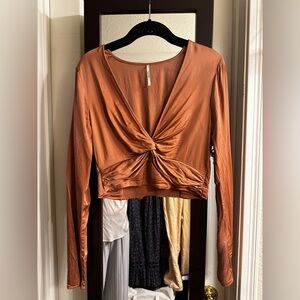Terracotta Satiny Viscose top